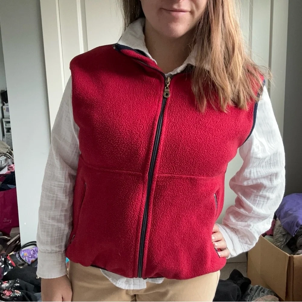 Timberland | Red and Navy Fleece Bodywarmer Vest | Size Medium